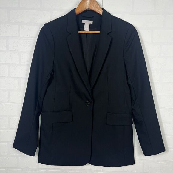 H&M Womens Blazer Size XS Black Single breasted - Picture 1 of 14